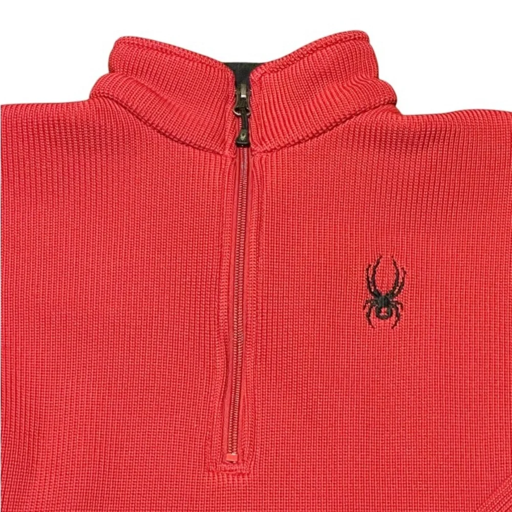 Spyder Men’s 1/4 Zip Pullover Performance Fleece Sweater Size S Red & Black